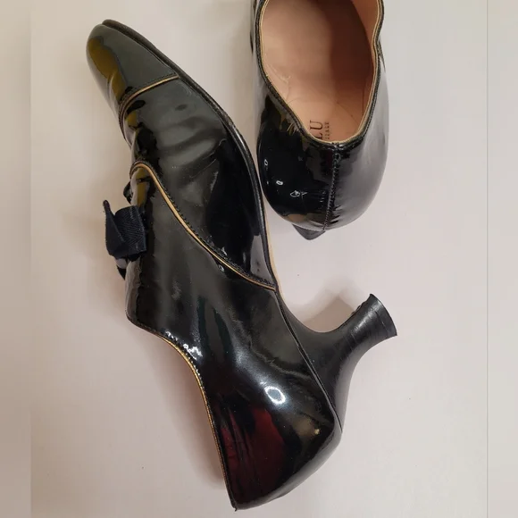 Anyi Lu Patent Leather Kitten Heels Satin Bow Size 38.5 US 8 - Picture 8 of 12